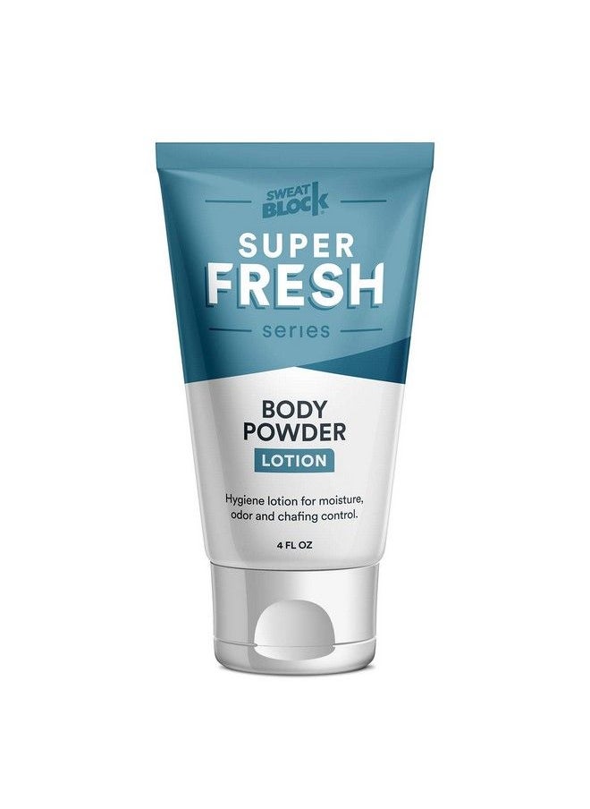 Sweatblock - Super Fresh Body Powder Lotion By Sweatblock Talc Free Antichafing Deodorizing Natural Ingredients No Mess Body Powder Lotion For Men And Women 4 Fl Oz. - Image 1