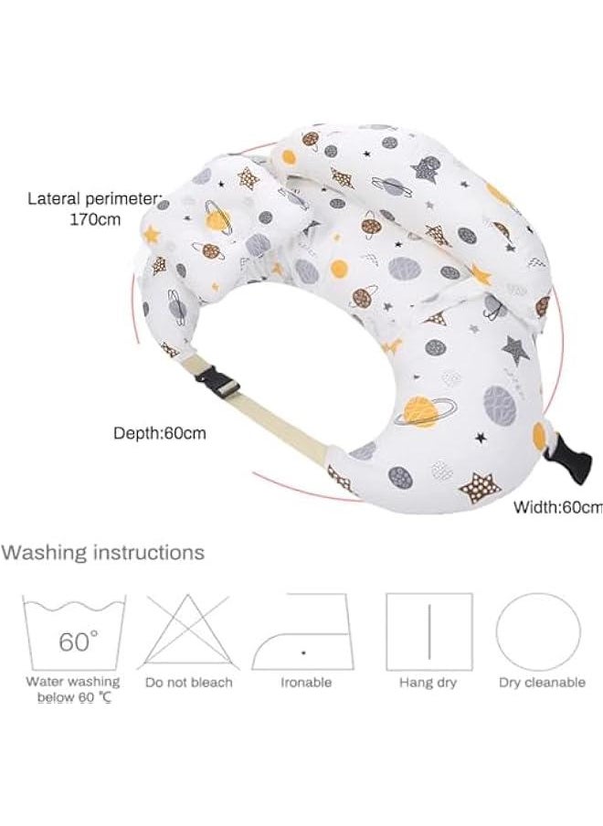 HOOKOR Durku Nursing Pillow for Breastfeeding, Breast Feeding Pillow for Mom & Baby Support, Removable Cotton Cover, Adjustable Waist Strap, Newborn Essentials Must Haves,Baby Pillow (Style B)  - Image 2