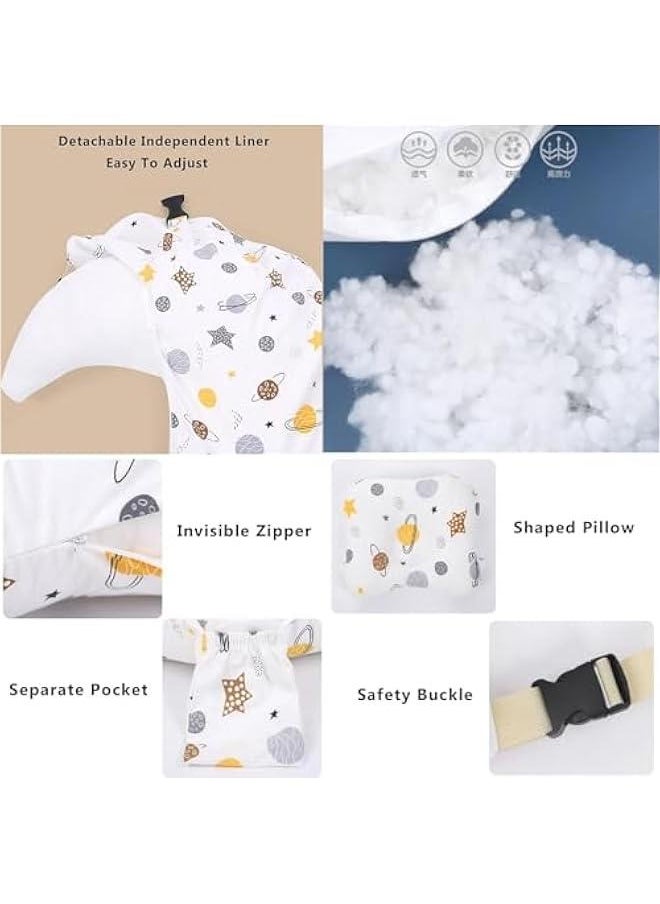 HOOKOR Durku Nursing Pillow for Breastfeeding, Breast Feeding Pillow for Mom & Baby Support, Removable Cotton Cover, Adjustable Waist Strap, Newborn Essentials Must Haves,Baby Pillow (Style B)  - Image 4