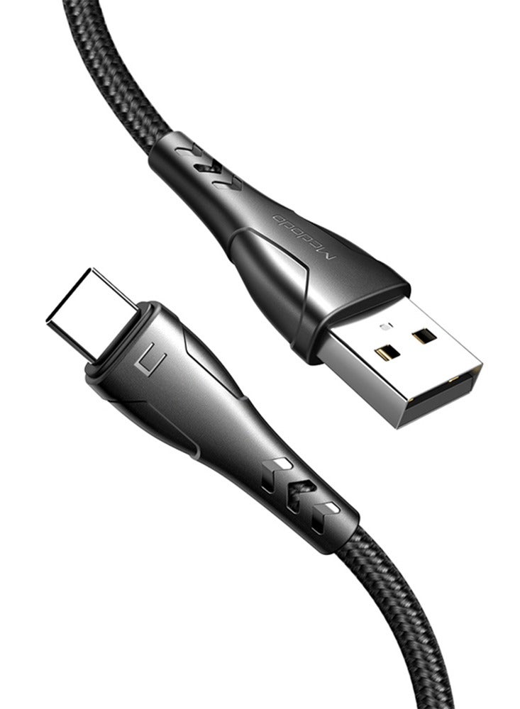 مكدودو كابل شحن سريع من النوع C CA-746، 20 سم، يدعم تقنية QC4.0 وتيار 3 أمبير، مثالي للاستخدام مع بنوك الطاقة، تصميم متين من النايلون المضفر ومعدن الألومنيوم، مقاوم للانحناء والتمزق، معتمد من CE وRoHS للسلامة والجودة - Image 2