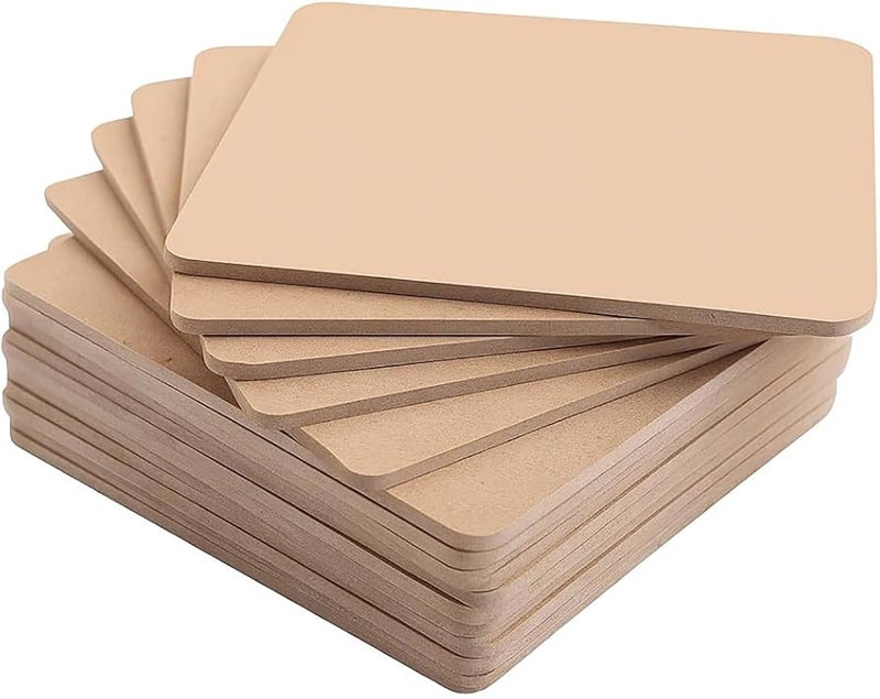 Cliths 11mm Pack of 3 MDF Sheet for Art and Craft 12 Inch Round Corner Square MDF Board for lippan Art, Base for Resin Art (12x12INx11mm) - Image 1