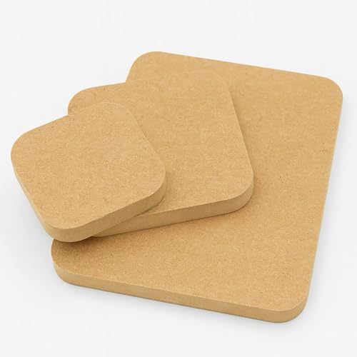 Cliths 11mm Pack of 3 MDF Sheet for Art and Craft 12 Inch Round Corner Square MDF Board for lippan Art, Base for Resin Art (12x12INx11mm) - Image 3