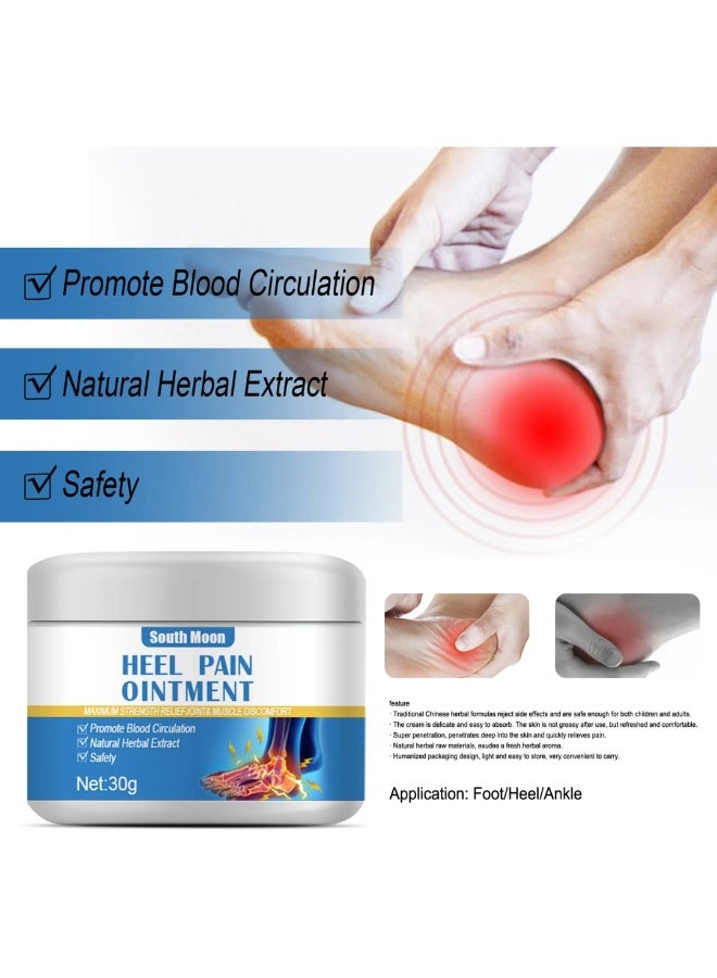 SOUTH MOON Heel Pain Ointment 30G Relief Joints And Muscle Discomfort Promote Blood Circulation with Natural Herbal Extract Foot Heel Ankle Sprain Feet Numbness Relief Cream Fast Effective And Safe Heel Balm  - Image 4