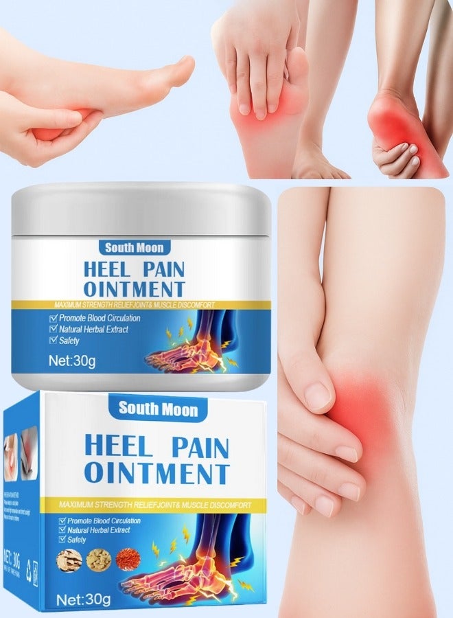 SOUTH MOON Heel Pain Ointment 30G Relief Joints And Muscle Discomfort Promote Blood Circulation with Natural Herbal Extract Foot Heel Ankle Sprain Feet Numbness Relief Cream Fast Effective And Safe Heel Balm  - Image 1