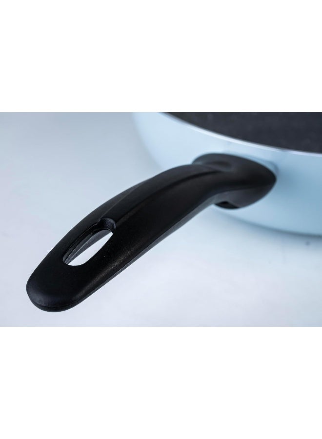 Wilson 26Cm Aluminium Pressed Wok Pan, Non-Stick, Induction, Marble Coated - Blue - Image 4
