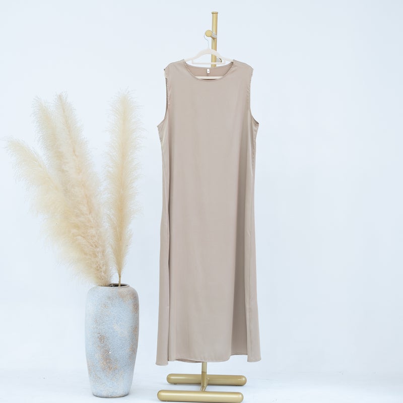 Loriya Solid Color Base Tank Dress LR635 Khaki inner wear LR635