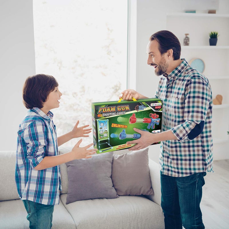 spring flower SpringFlower Shooting Game Toy for 5 6 7 8 9 10+ Years Olds Boys,2pk Foam Ball Popper Air Toy Guns with Standing Shooting Target,24 Foam Balls, for Kids - Image 5