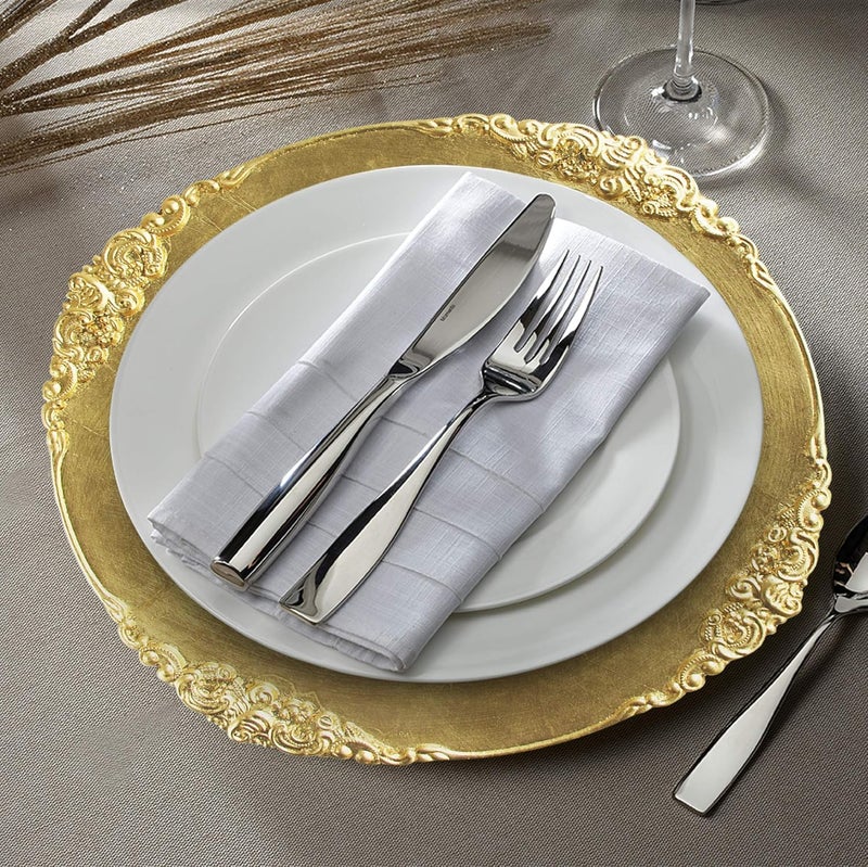ChargeIt by Jay Leaf Charger Plates Set of 4 Gold - Image 4