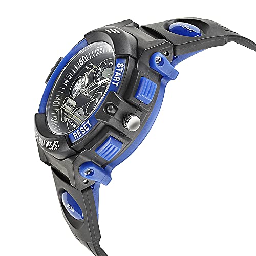 SF Quartz Analog Digital Black Dial Black PU Strap Watch for Men - NS77116PP04W - Image 2