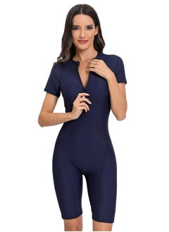 Al Aoyama One Piece Short Sleeve Quick-Dry Swimwear zip design surfing suits Elastic  - Image 1