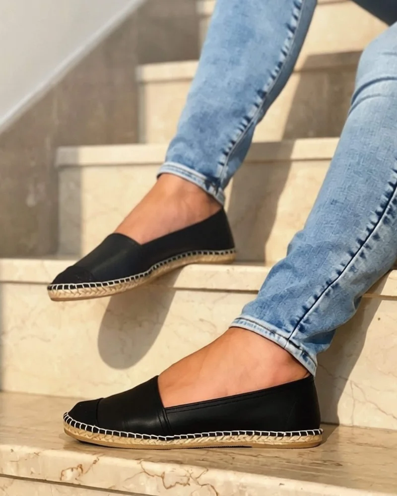 SHOEQ Midnight Glitter Classic Espadrilles for Women | Best Price UAE
