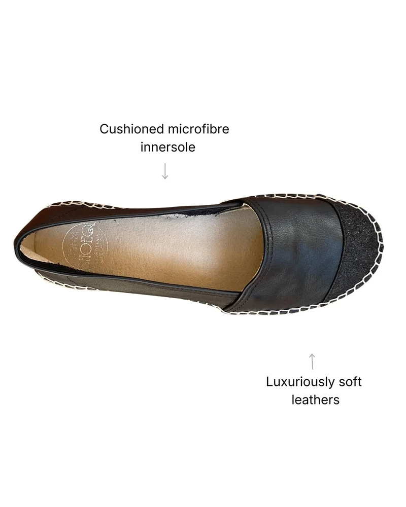 SHOEQ Midnight Glitter Classic Espadrilles for Women | Best Price UAE