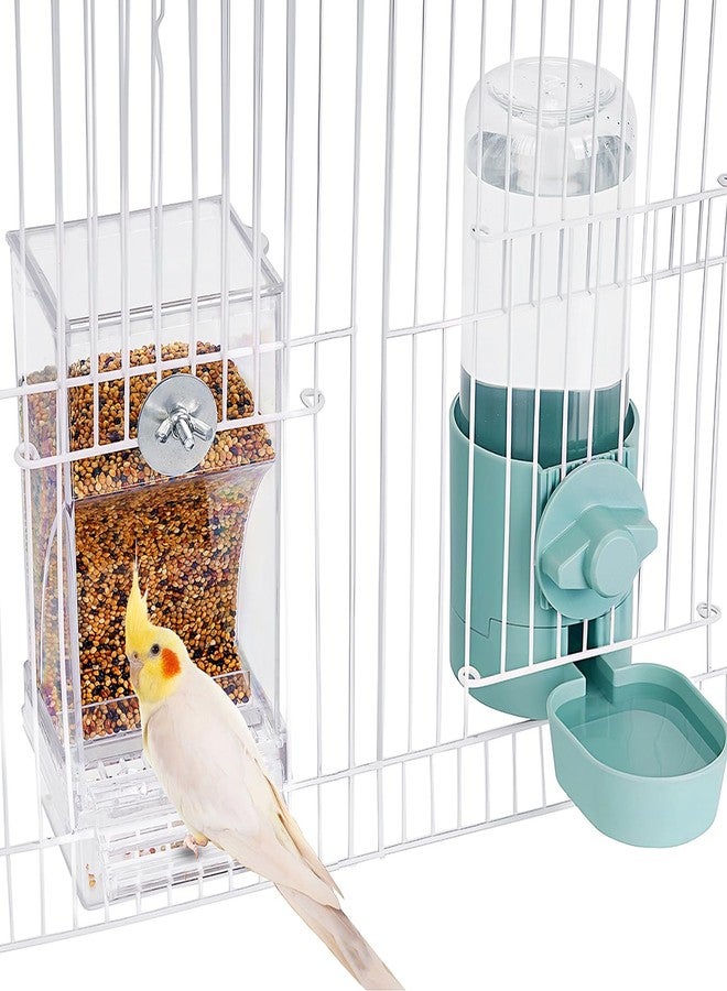 lemtrflo No Mess Bird Feeder Water Dispenser Set, Bird Feeder for Cage, Cage Accessories for Cockatiels, Finches, Budgies and Canaries - Image 1