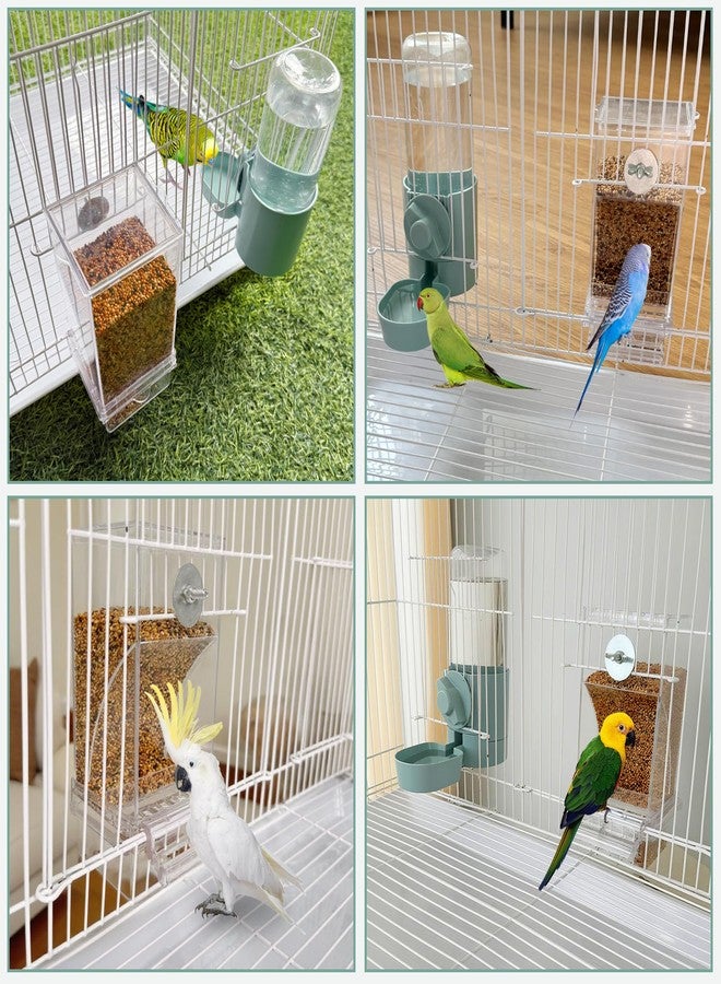 lemtrflo No Mess Bird Feeder Water Dispenser Set, Bird Feeder for Cage, Cage Accessories for Cockatiels, Finches, Budgies and Canaries - Image 3