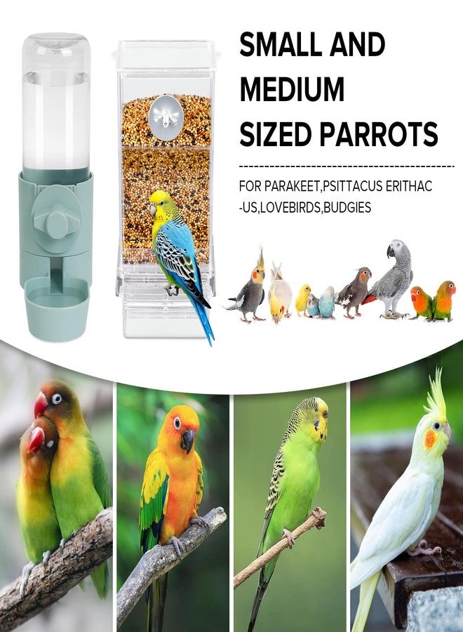 lemtrflo No Mess Bird Feeder Water Dispenser Set, Bird Feeder for Cage, Cage Accessories for Cockatiels, Finches, Budgies and Canaries - Image 2