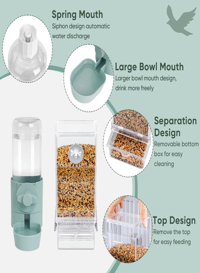 lemtrflo No Mess Bird Feeder Water Dispenser Set, Bird Feeder for Cage, Cage Accessories for Cockatiels, Finches, Budgies and Canaries - Image 4
