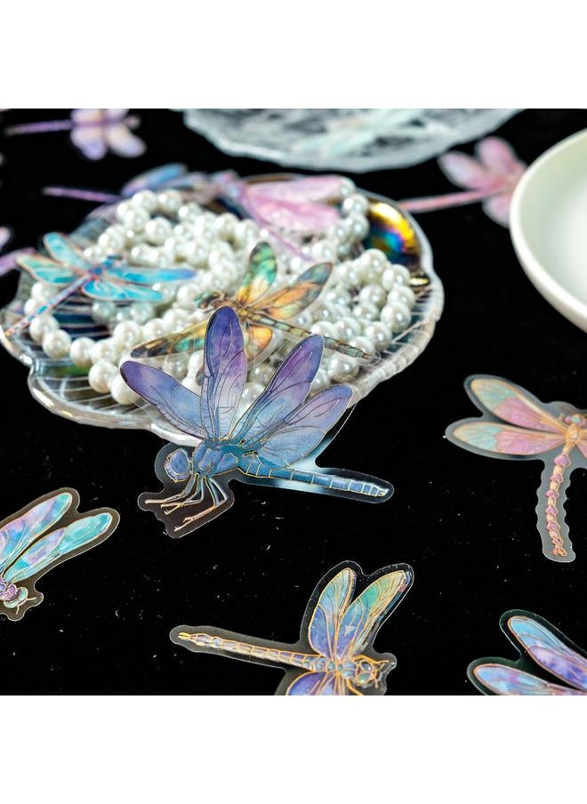 Bluejw 30 Pieces Of Three-dimensional Bronzing Colorful Dragonfly Pet Stickers Insect Elements Hand Account Material Decorative Graffiti Stickers  - Image 5