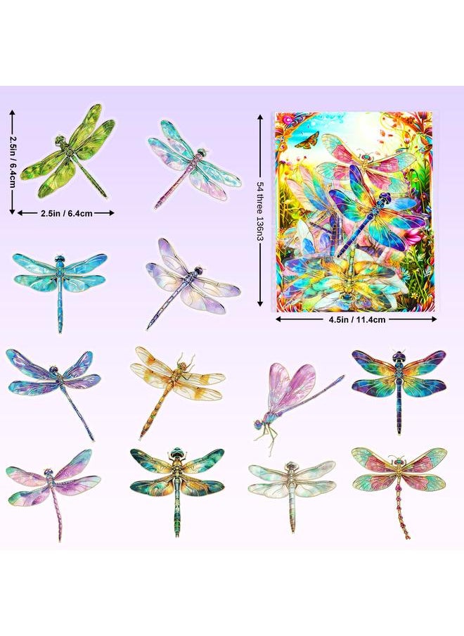 Bluejw 30 Pieces Of Three-dimensional Bronzing Colorful Dragonfly Pet Stickers Insect Elements Hand Account Material Decorative Graffiti Stickers  - Image 4