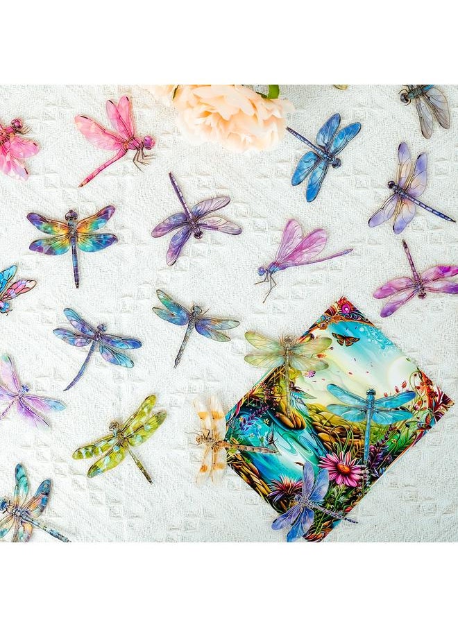 Bluejw 30 Pieces Of Three-dimensional Bronzing Colorful Dragonfly Pet Stickers Insect Elements Hand Account Material Decorative Graffiti Stickers  - Image 2