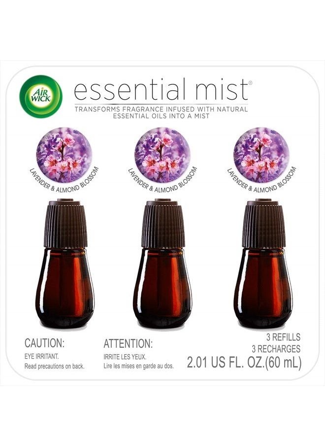 Air Wick - Essential Mist, Essential Oil Diffuser Refill, Lavender & Almond Blossom, 3 Count, Air Freshener - Image 1