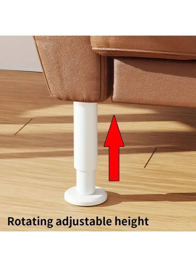 2pcs Heavy Duty Adjustable Height Furniture Legs 7.09 To 11.81 Inch Extendable Table Bed Sofa Legs With Sturdy Metal White Easy Free Like Installation DIY Height Adjustable For Bed Frames Tables Cabinets Screws Not Included - Image 4