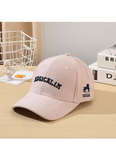 Japanese Style Summer Sun Protection Duck Tongue Hat For Women Fashionable Cap Embroidered Letters Baseball Hat For Men Lotus root color