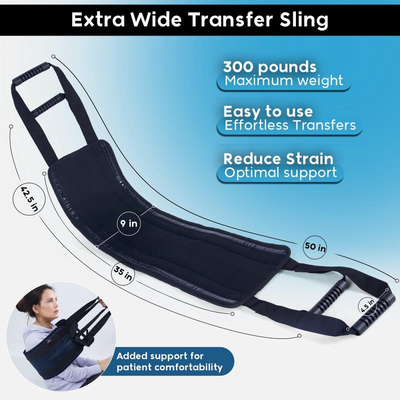 Parabound Transfer Sling For Elderly And Disabled, Lift Assist Gait Belt For Seniors, Patient Lift Sling Mobility Aid, Transfer Belt Lifting Strap For Senior Home Care Device - Image 3