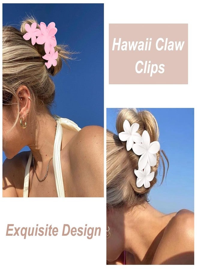 VORSET 2 Pcs Flower Hair Claw Clips for Women Girls | Large Matte Butterfly Clamps for Thick & Thin Hair | Stylish Non-Slip Hair Accessories for Bun, Ponytail & Daily Use - Image 4