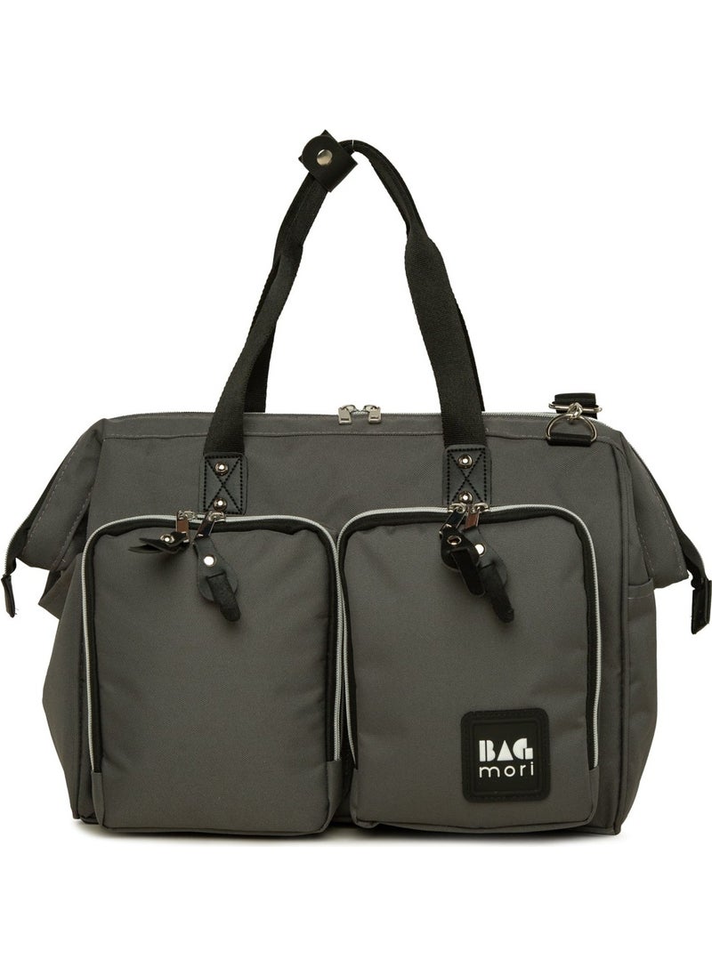 Bagmori Gray Shoulder Double Pocket Mother Baby Bag  - Image 1