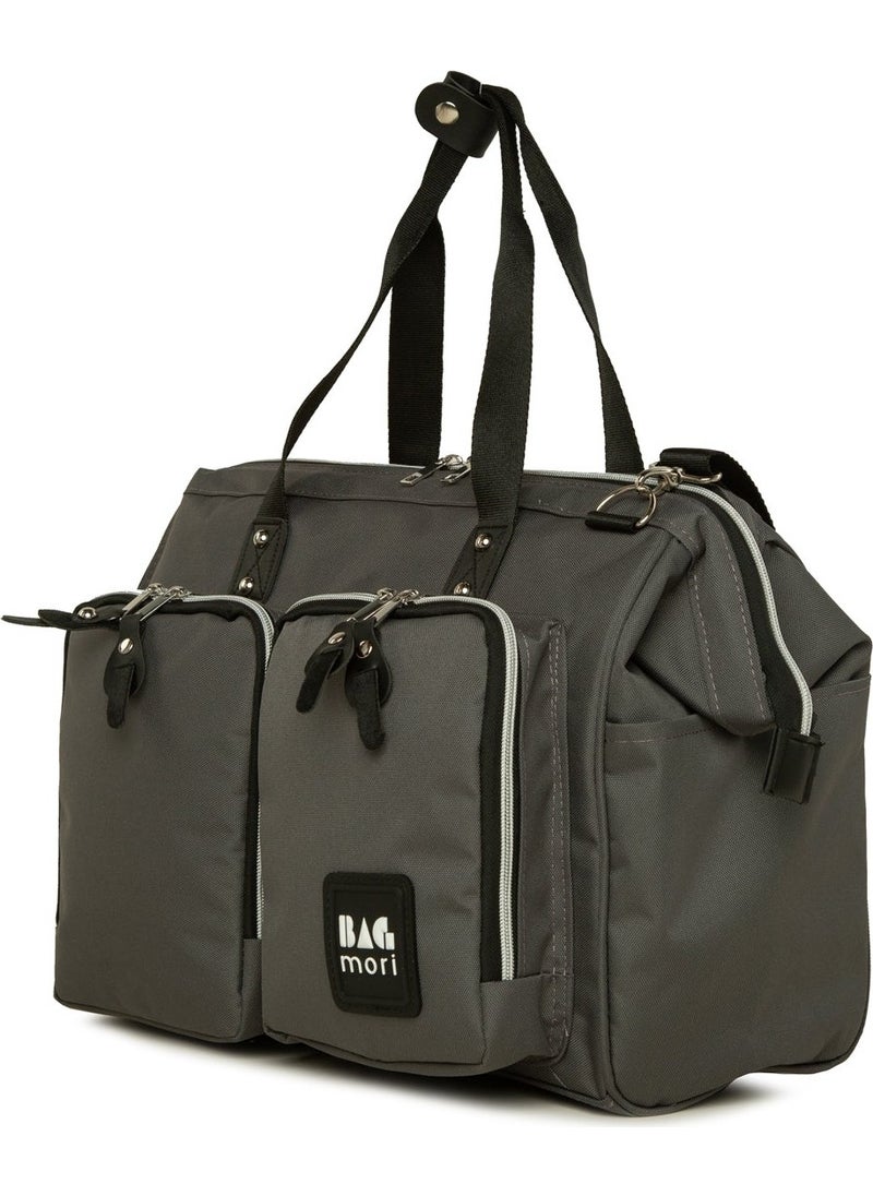 Bagmori Gray Shoulder Double Pocket Mother Baby Bag  - Image 2