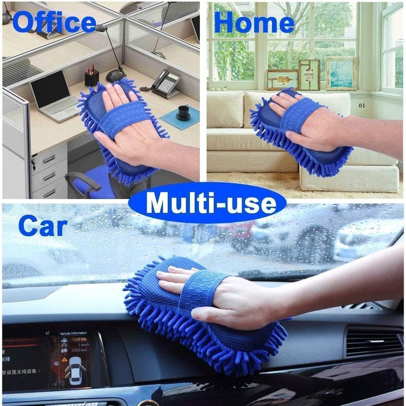 Toytle Microfiber Car Wash Sponge - Ultra Soft Chenille Mitt, Scratch-Free, Single-Sided, Extra Large for Car & Home (Pack of 1) - Image 3