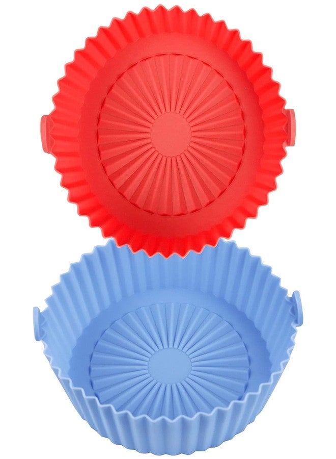 YIZIKA Air Fryer Silicone Round Shape Liners Basket Reusable Baking Tray Cooking Parchment Liner Paper Bowl Oven Accessories Ideal for Home (Top 6.5In / Bottom 5.5In) (Pack of 2), Standard - Image 1