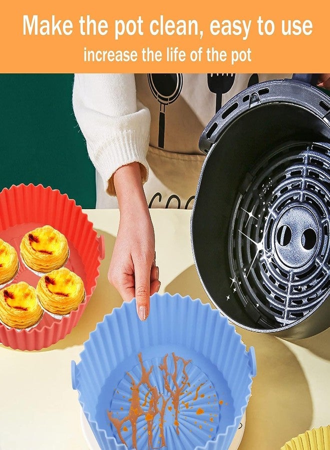 YIZIKA Air Fryer Silicone Round Shape Liners Basket Reusable Baking Tray Cooking Parchment Liner Paper Bowl Oven Accessories Ideal for Home (Top 6.5In / Bottom 5.5In) (Pack of 2), Standard - Image 3
