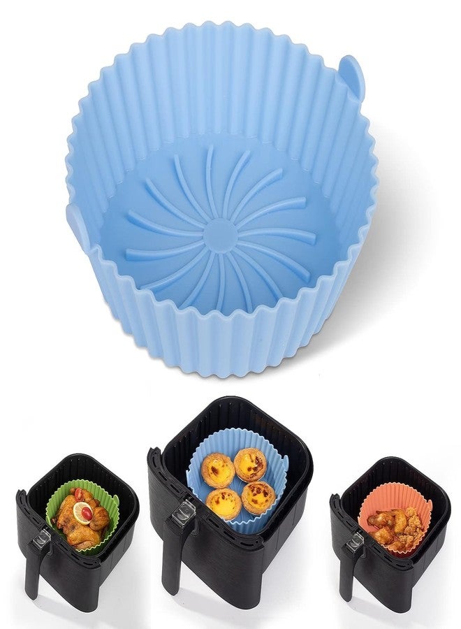 YIZIKA Air Fryer Silicone Round Shape Liners Basket Reusable Baking Tray Cooking Parchment Liner Paper Bowl Oven Accessories Ideal for Home (Top 6.5In / Bottom 5.5In) (Pack of 2), Standard - Image 2