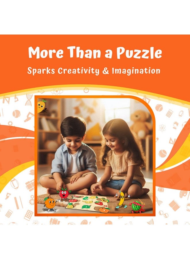 Skillofun Wooden King Size Fruit Identification Tray | Wooden Toys For Kids | Puzzles For Kids For Age 2 | Wooden Puzzles For Kids | Occupational Therapy Equipment | Puzzle Game | Peg Board For Kids - Image 2