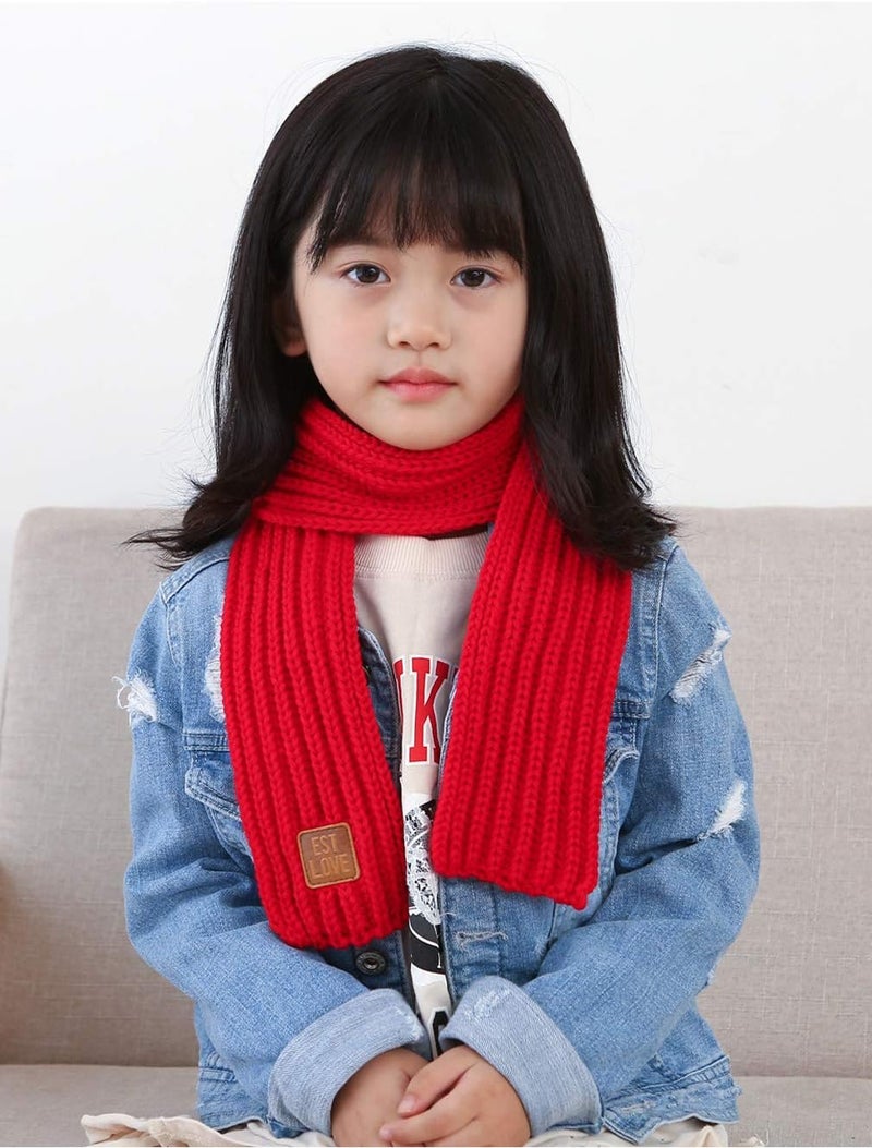 Levao Kids Winter Knitted Warm Scarf Boys Girls Toddlers Solid Color Soft Scarfs Neck Warmer - Image 2