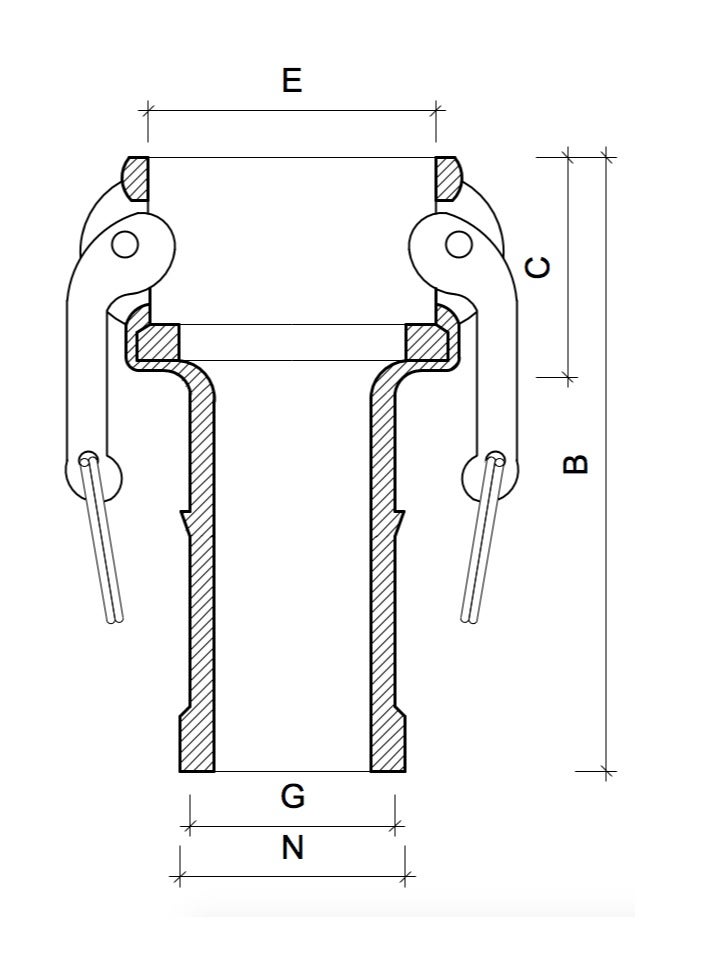 Aluminum Camlock Coupling Part C (1-1/2'') - Image 2
