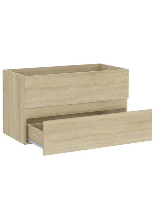 vidaxl Sink Cabinet Sonoma Oak 80x38.5x45 cm Engineered Wood  - Image 2
