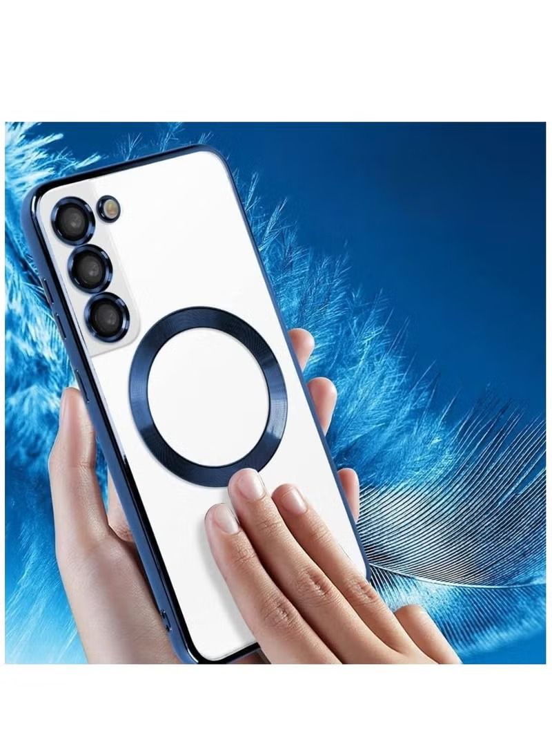 فيسوس جراب مغناطيسي شفاف لهاتف Samsung Galaxy S23 Plus مع واقي عدسة الكاميرا متوافق مع Magsafe جراب هاتف ناعم مطلي بالكروم ومقاوم للصدمات ومقاوم للخدش