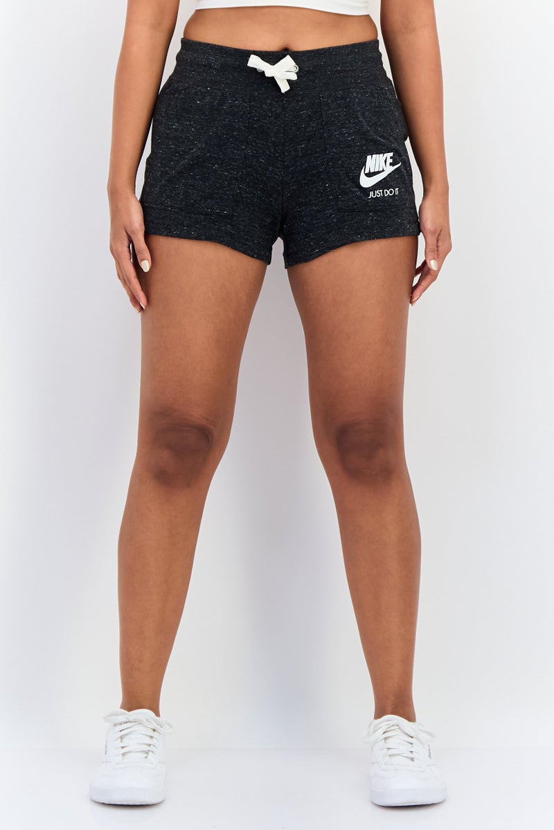 Nike Women Sportswear Fit Brand Logo Training Shorts, Dark Grey - Image 1