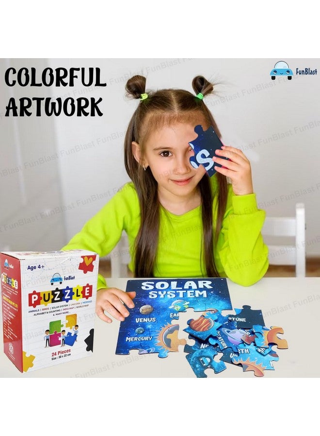 فنبلاست لعبة تركيب الصور المقطوعة للنظام الشمسي من فن بلاست للأطفال - لعبة تركيب الصور المقطوعة للأطفال من سن 4 إلى 5 سنوات - 24 قطعة (متعددة الألوان، مقاس 30×22 سم) - Image 4