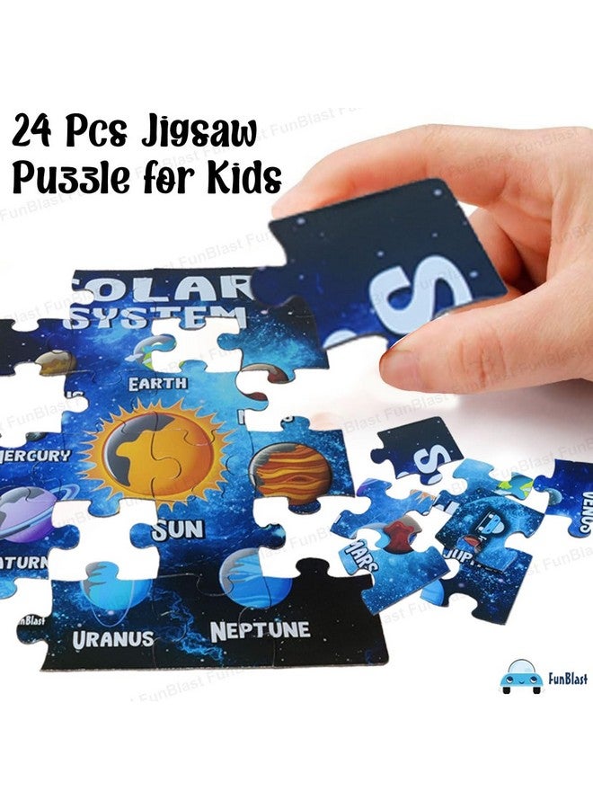 فنبلاست لعبة تركيب الصور المقطوعة للنظام الشمسي من فن بلاست للأطفال - لعبة تركيب الصور المقطوعة للأطفال من سن 4 إلى 5 سنوات - 24 قطعة (متعددة الألوان، مقاس 30×22 سم) - Image 3