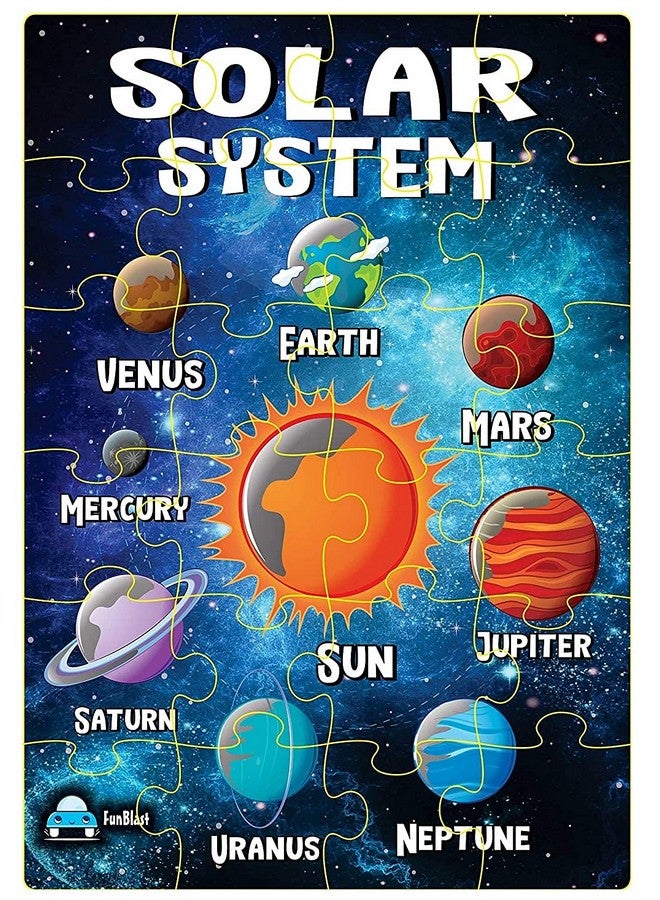فنبلاست لعبة تركيب الصور المقطوعة للنظام الشمسي من فن بلاست للأطفال - لعبة تركيب الصور المقطوعة للأطفال من سن 4 إلى 5 سنوات - 24 قطعة (متعددة الألوان، مقاس 30×22 سم) - Image 1