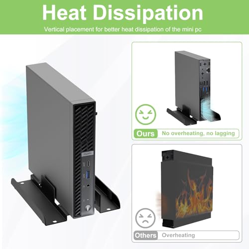 Bedycoon Universal Mini PC Desk Stand for Dell HP Lenovo Adjustable Vertical Desk Stand for Dell OptiPlex MFF 7050 7060 Lenovo ThinkCentre M910Q M700 HP EliteDesk 800 Mini PC Desk Mount Holder - Image 5