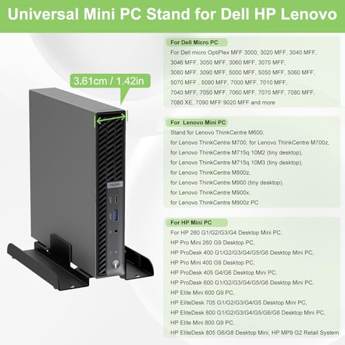 Bedycoon Universal Mini PC Desk Stand for Dell HP Lenovo Adjustable Vertical Desk Stand for Dell OptiPlex MFF 7050 7060 Lenovo ThinkCentre M910Q M700 HP EliteDesk 800 Mini PC Desk Mount Holder - Image 2