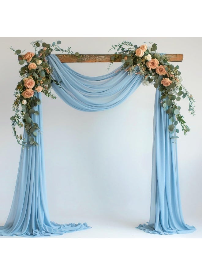 RATSAW 75 x 600 cm Wedding Arch Draping Sheer Fabric for Ceremony Party Reception Decorations  Light Blue - Image 1