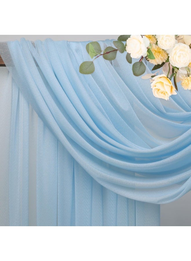 RATSAW 75 x 600 cm Wedding Arch Draping Sheer Fabric for Ceremony Party Reception Decorations  Light Blue - Image 3