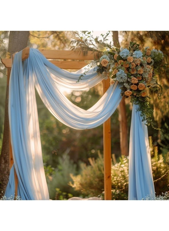 RATSAW 75 x 600 cm Wedding Arch Draping Sheer Fabric for Ceremony Party Reception Decorations  Light Blue - Image 4