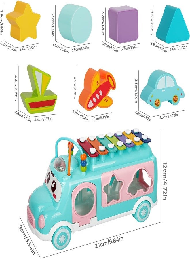 PROBABE Musical Activity Bus Toy for Baby | Educational Pull-Along Bus with Xylophone, Shape Sorter, Matching Blocks & Learning Features for Toddlers and Babies 1 -2 Years - Image 2