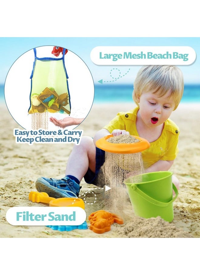 Mini Tudou - Beach Toys For Kids,Dinosaur Themed Sandbox Toys With Dino Water Wheel,Toddler Sand Toys With Dino Sand Molds,Sand Buckets,Shovels And Watering Can,Outdoor Toys With Mesh Bag For Kids Boys - Image 1